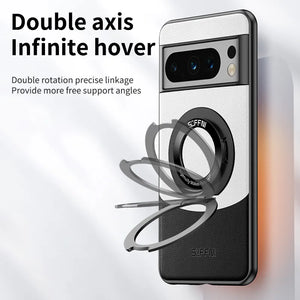 Pixel 7 Series Premium Contrast Leather Magnetic Ring Case