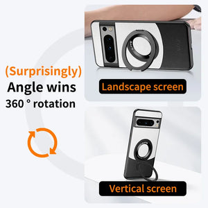 Premium Contrast Leather Magnetic Ring Case - Google