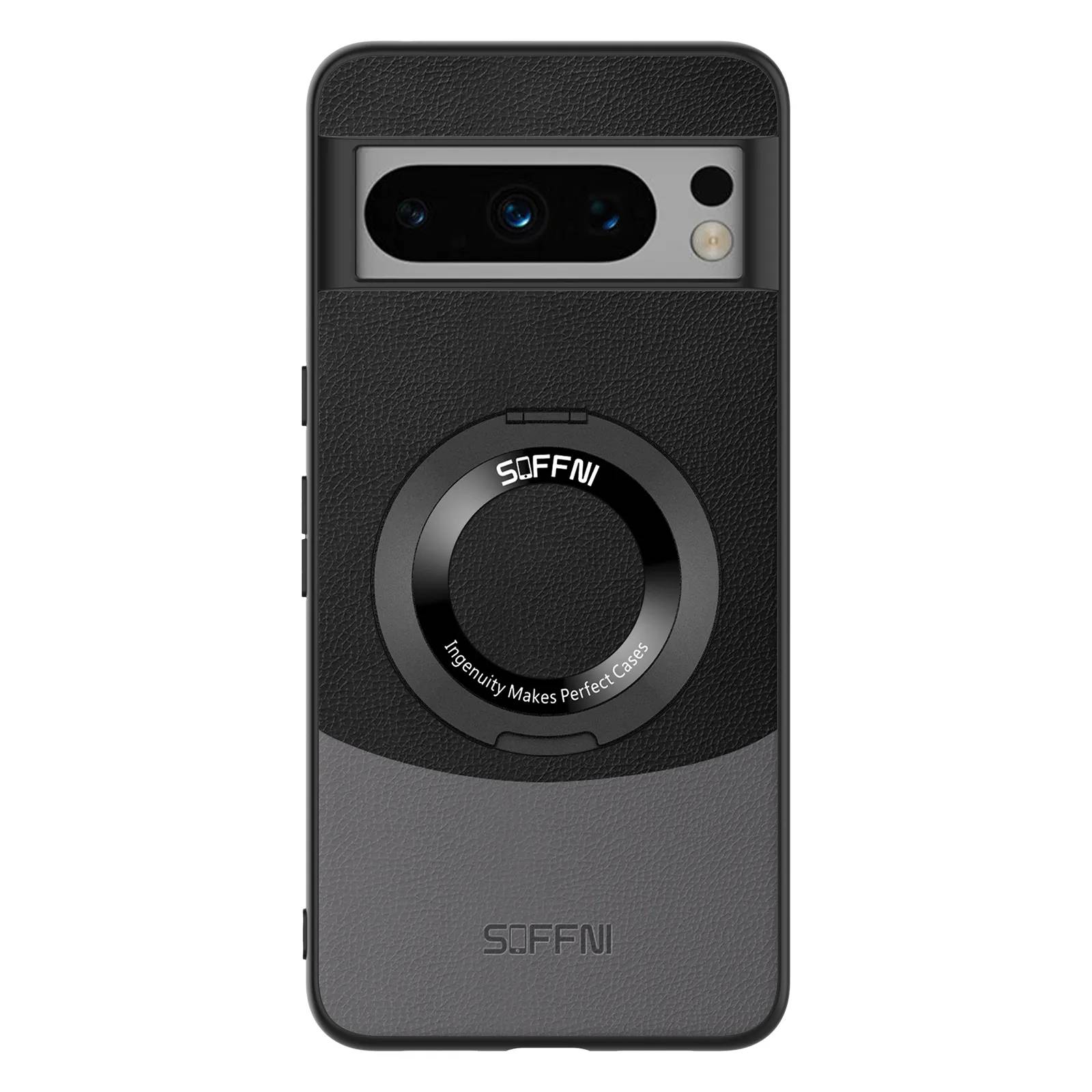 Pixel 7 Series Premium Contrast Leather Magnetic Ring Case