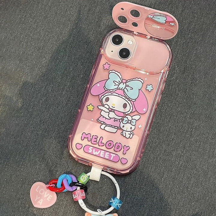 Cartoon Melody Flip Mirror Case