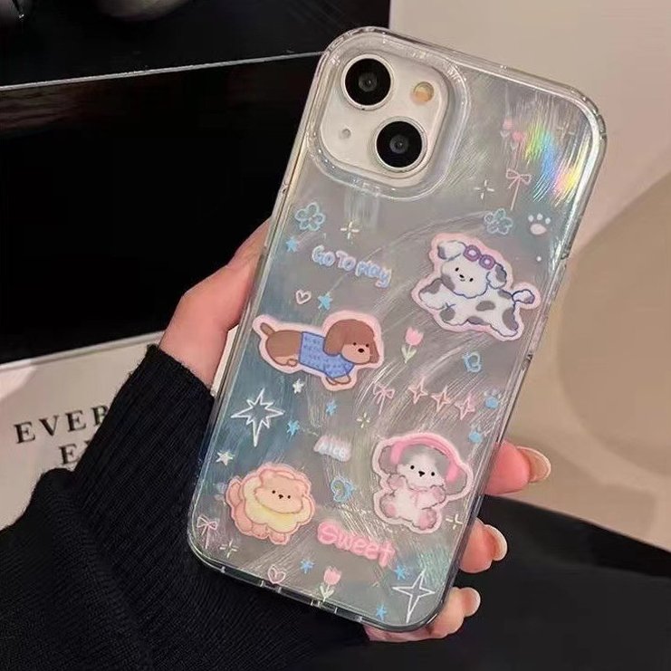 Sparkling Starry Pup Glimmer Case With AirPods Pro Case