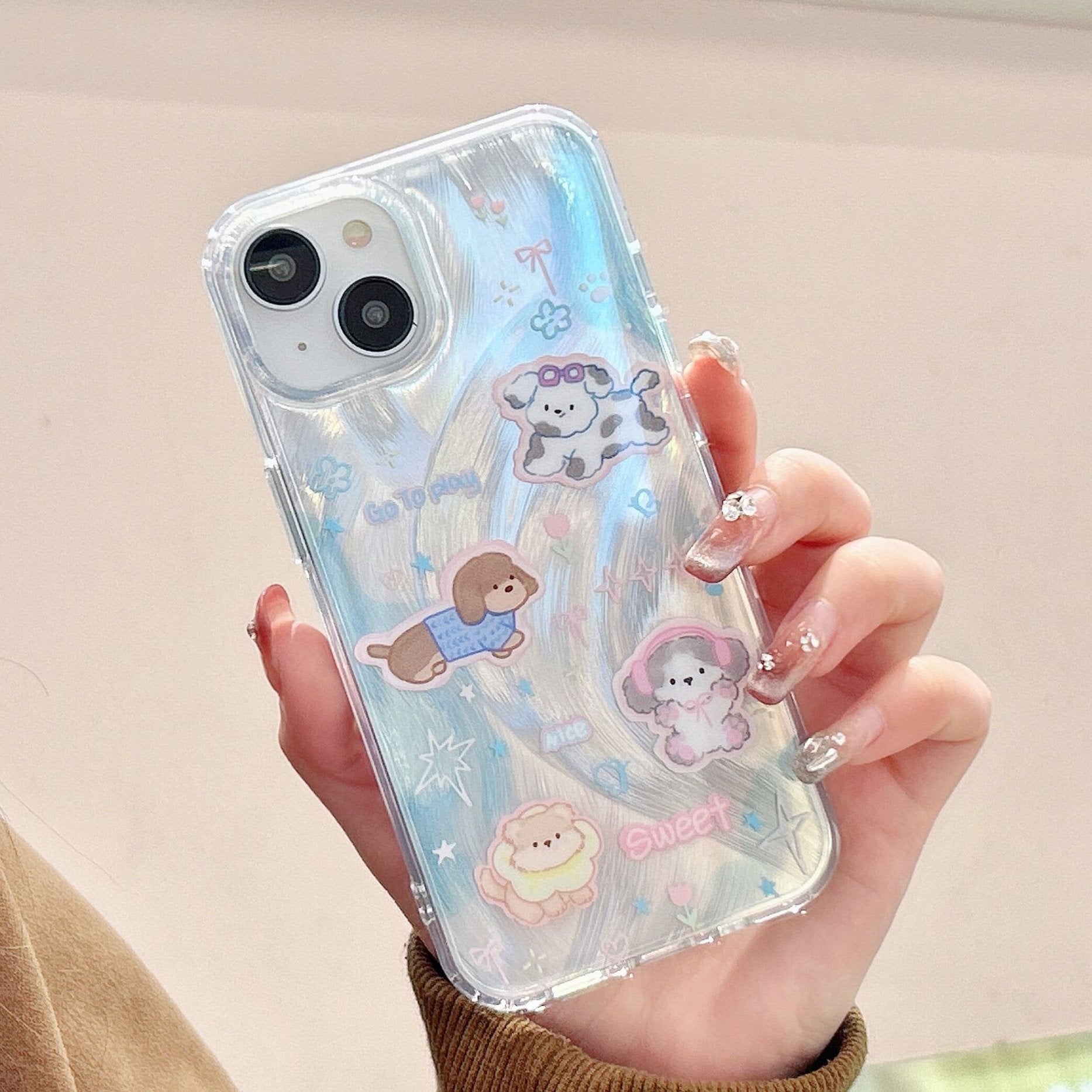 Sparkling Starry Pup Glimmer Case With AirPods Pro Case