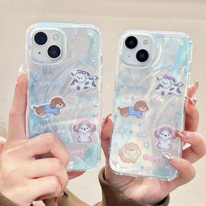 Sparkling Starry Pup Glimmer Case With AirPods Pro Case