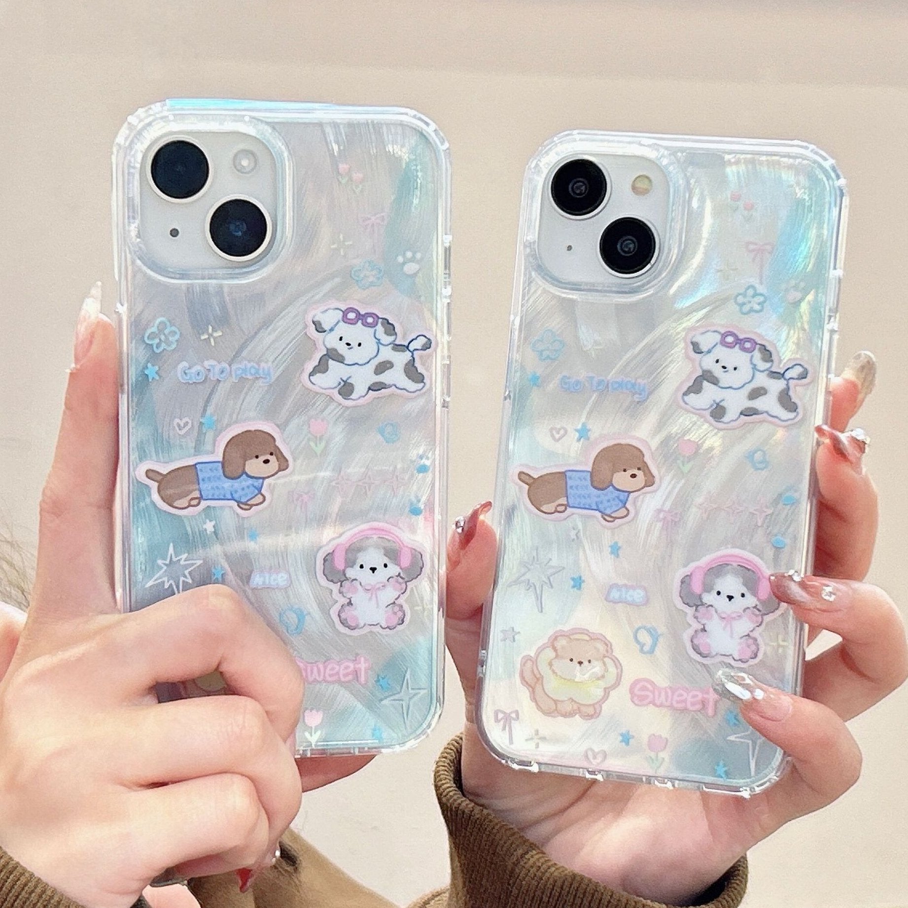 Sparkling Starry Pup Glimmer Case With AirPods Pro Case