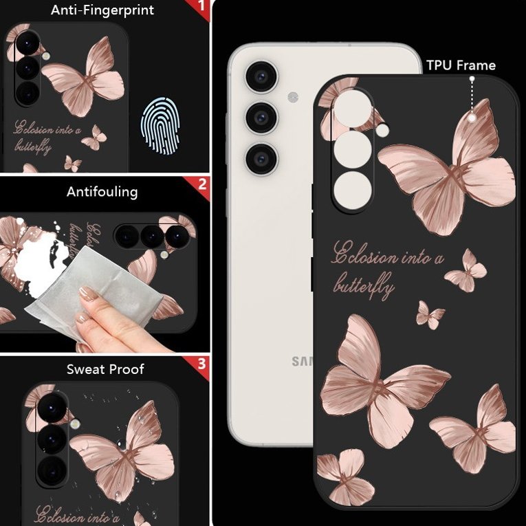 Serene Artistic Butterfly Brush Painting Case - Samsung