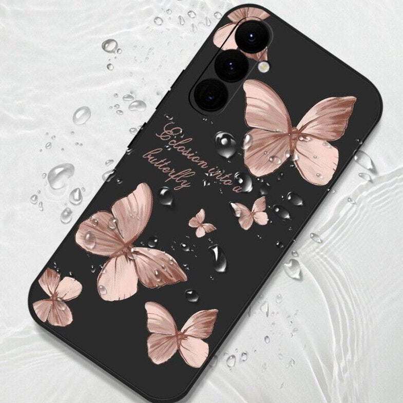 Serene Artistic Butterfly Brush Painting Case - Samsung