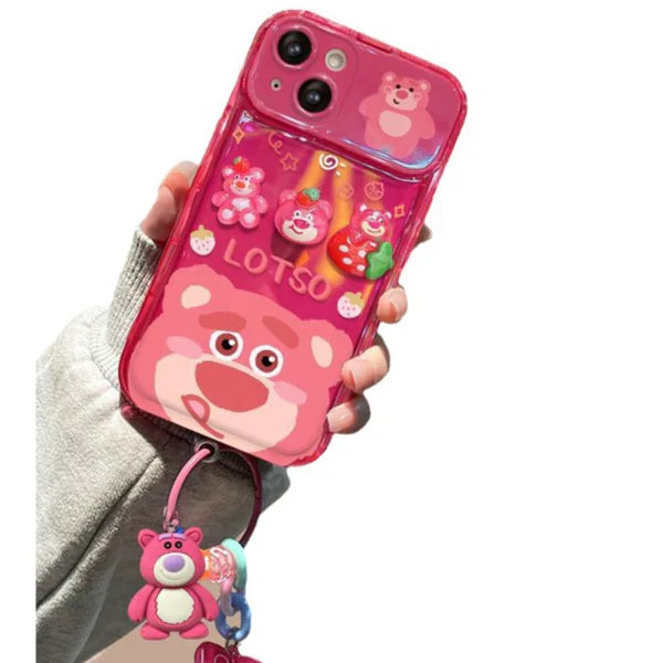 3D Bear Bliss Mirror Case with Charm