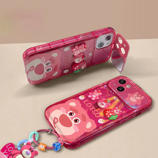 3D Bear Bliss Mirror Case with Charm