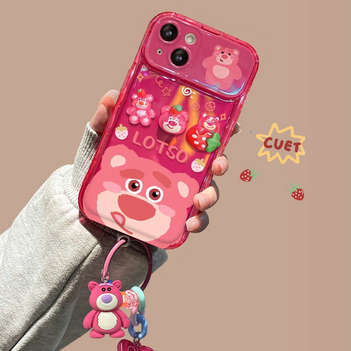 3D Bear Bliss Mirror Case with Charm