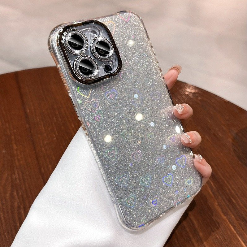 Laser Love Shell Glitter Case