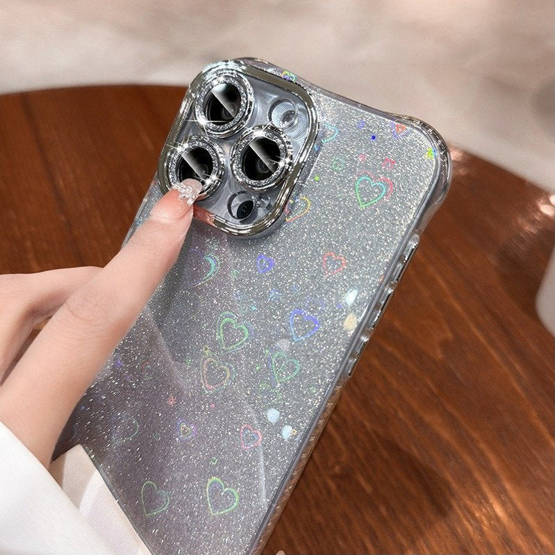 Laser Love Shell Glitter Case