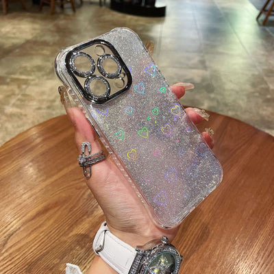 Laser Love Shell Glitter Case