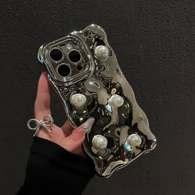 Reflective Pearl Delight Case with Charm