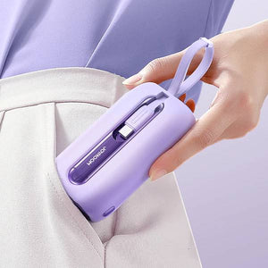 Mini Compact 22.5W 10000mAh Power Bank with Dual Cables