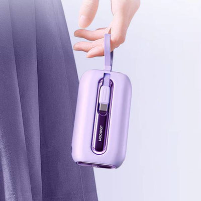 Mini Compact 22.5W 10000mAh Power Bank with Dual Cables