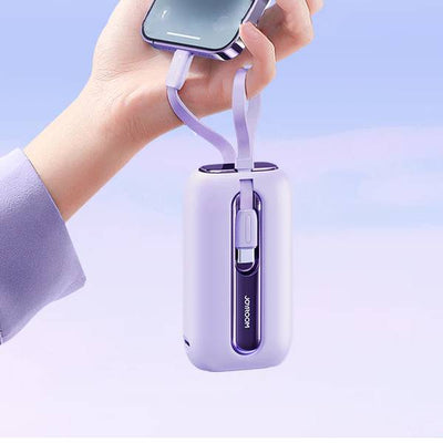 Mini Compact 22.5W 10000mAh Power Bank with Dual Cables