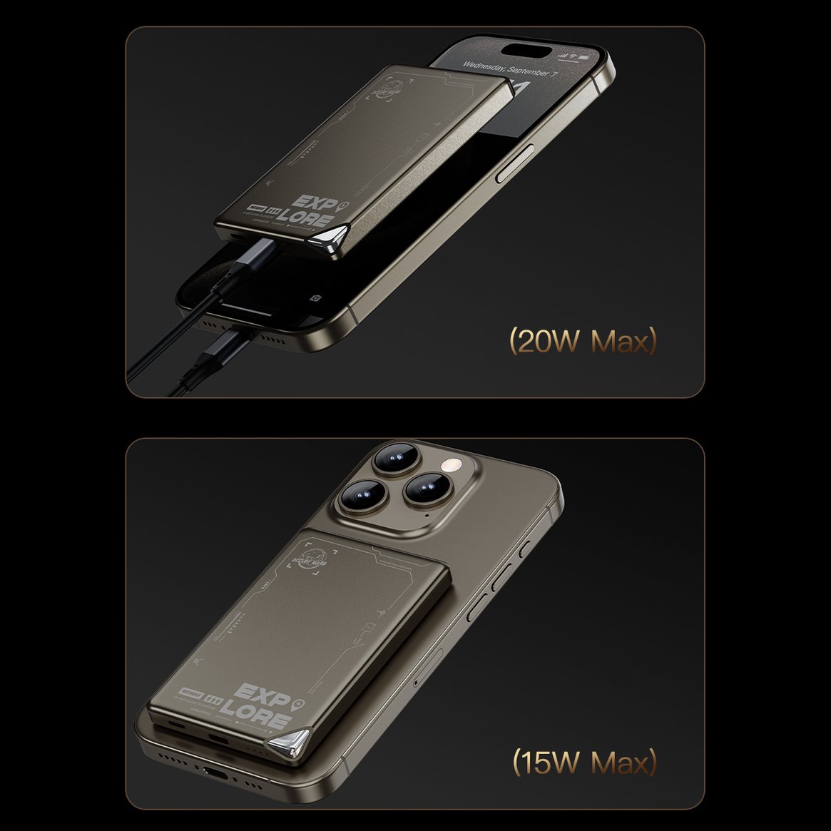 Wiwu Ultra Slim 20W Alloy Magnetic Wireless Power Bank