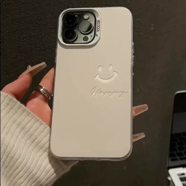 Engraved Joyful Smiley Case - iPhone