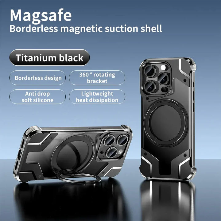 Titanium Rimless Magnetic Stand Case - iPhone