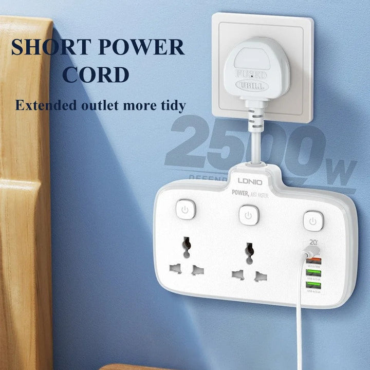 Multi Outlet Power 2AC Universal Outlet Extension Socket