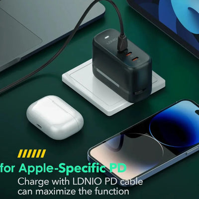 Turbo Flow 65W 3-Port USB-C Power Adapter