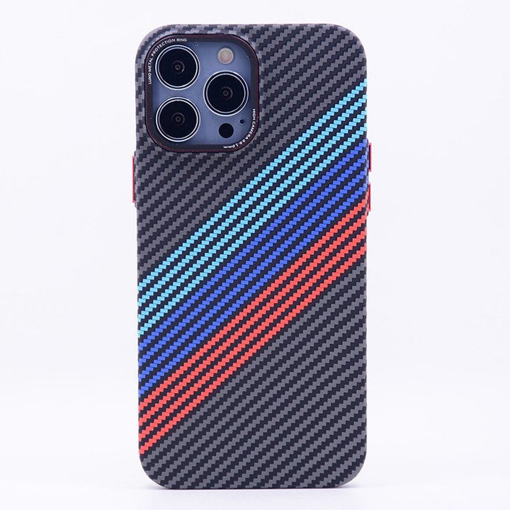 Embossed Carbon Fiber Stripes Case - iPhone