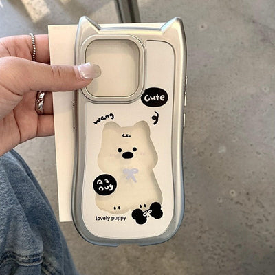 Whimsical Silver Plated Puppy Ears Case