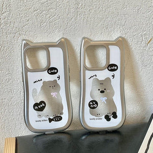 Whimsical Silver Plated Puppy Ears Case