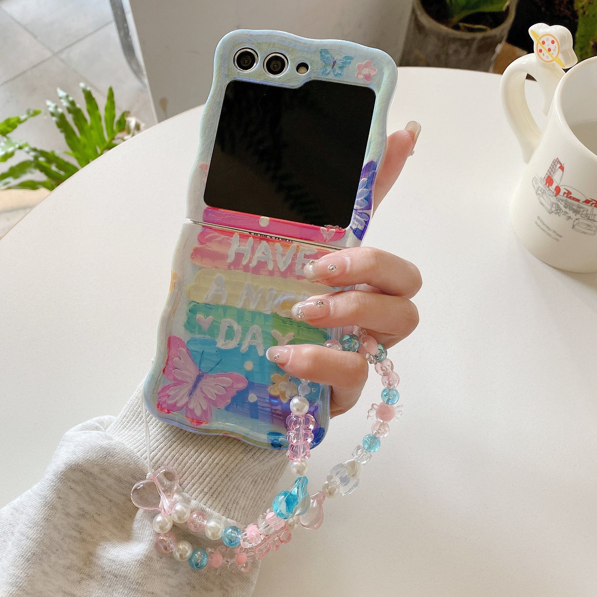 Whimsical Monarch Rainbow Case with Charm - Samsung