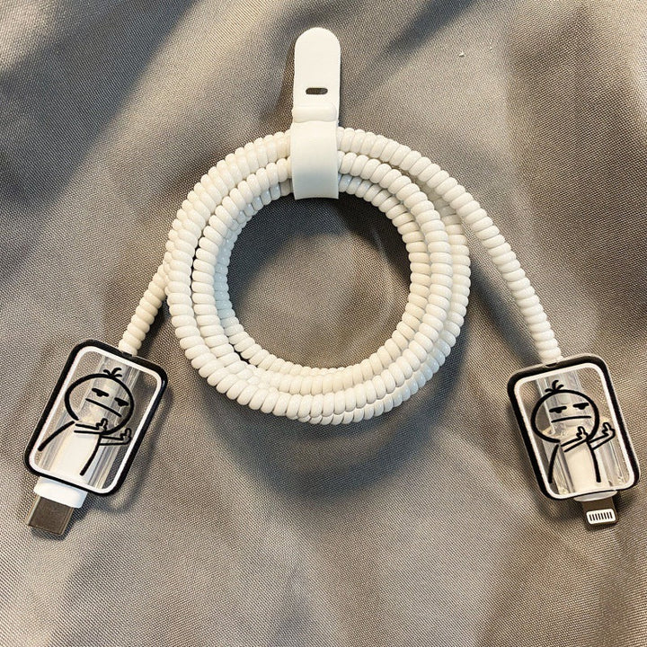 Quirky Anime Expression Adapter And Cable Protector Kit