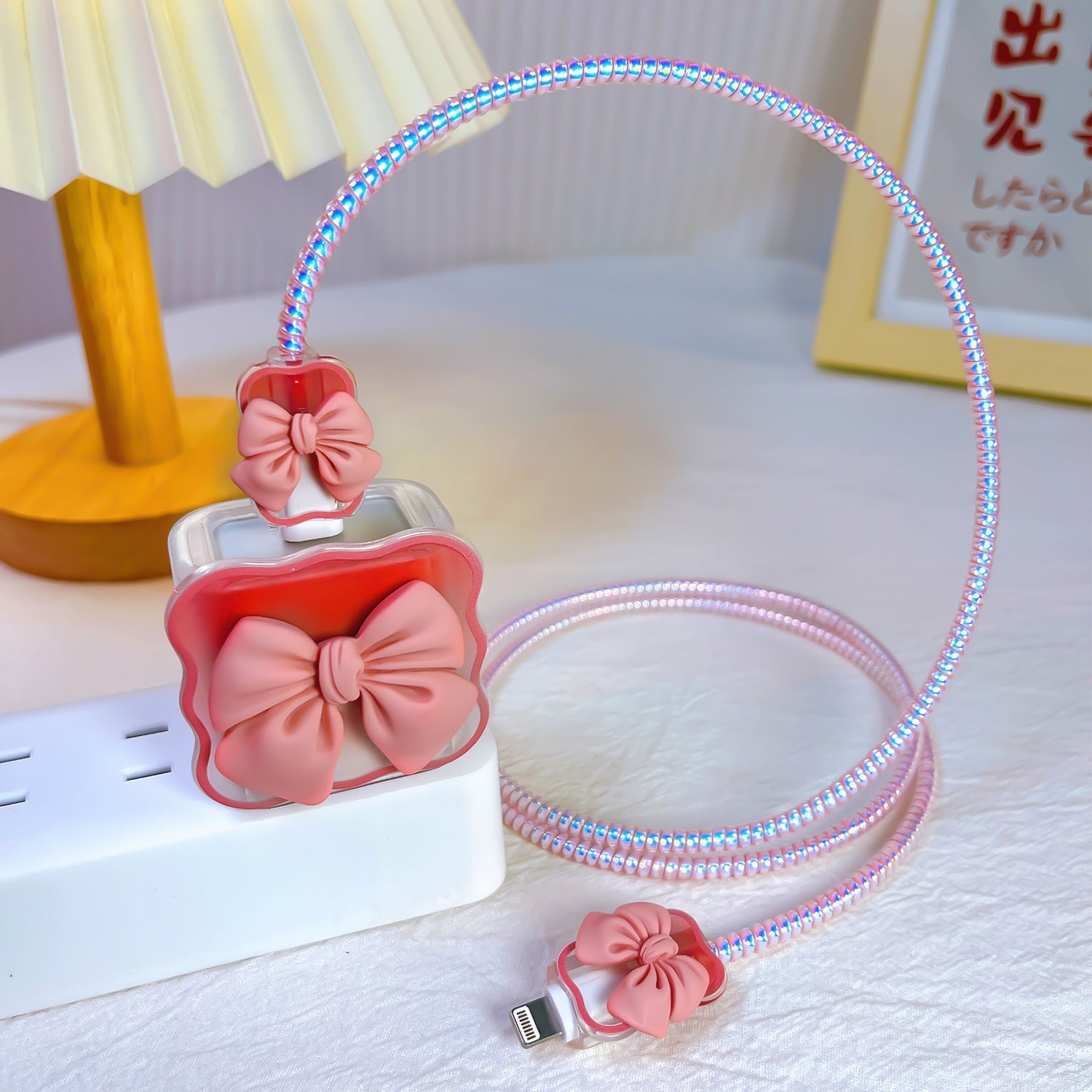 3D Wave Bow Design Charger Protector Kit