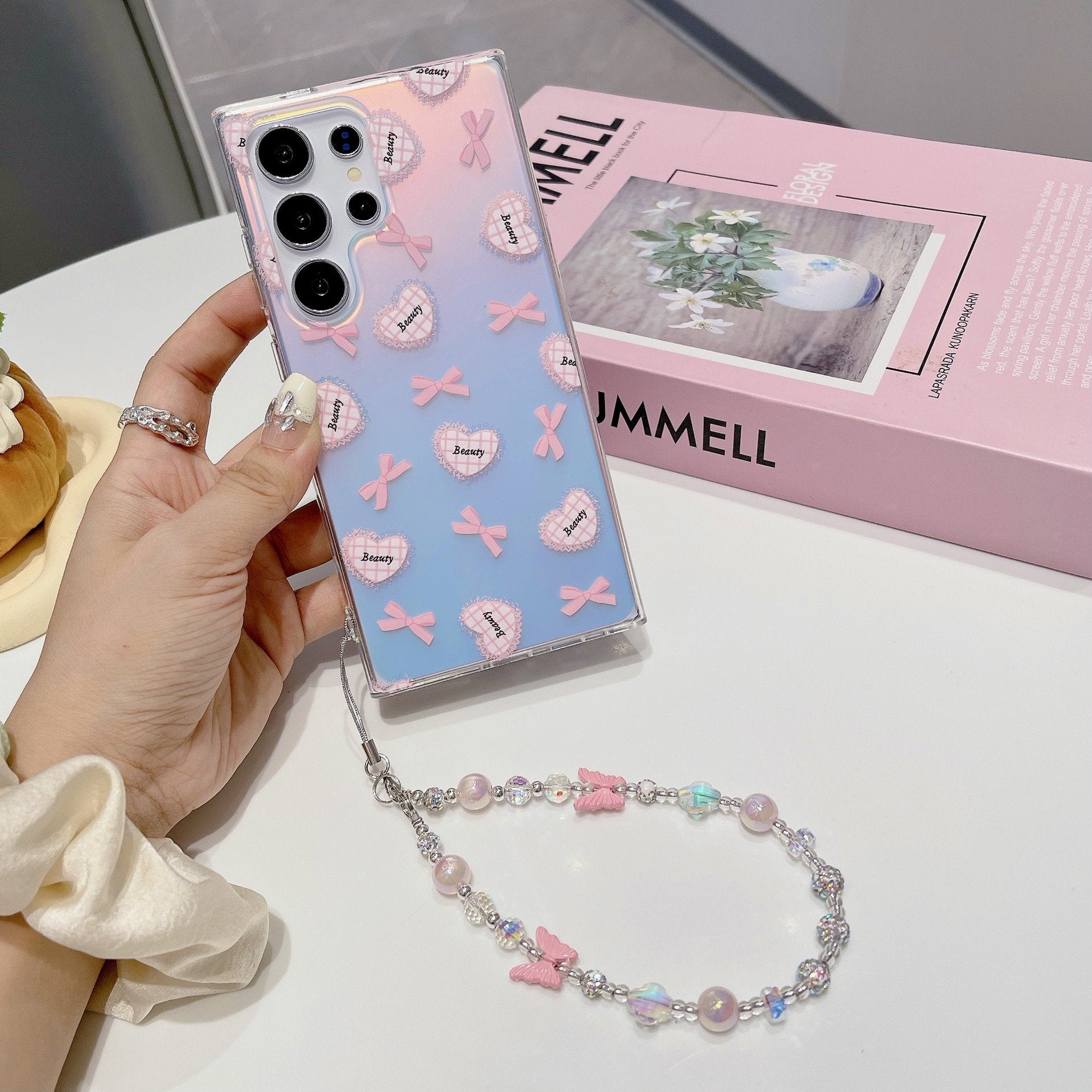 Romantic Love Bow Chain Case - Samsung