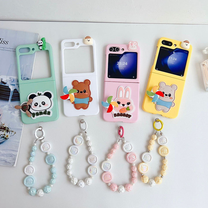 Playful Cute Cartoon Case with Bracelet - Samsung