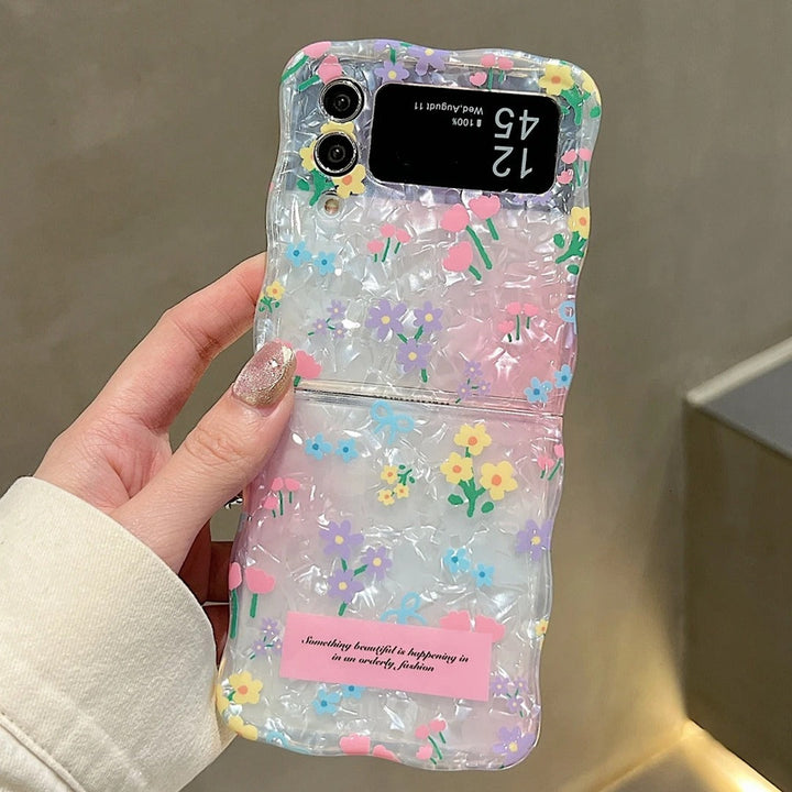 Cute Floral Fancy Pattern Case with Charm - Samsung