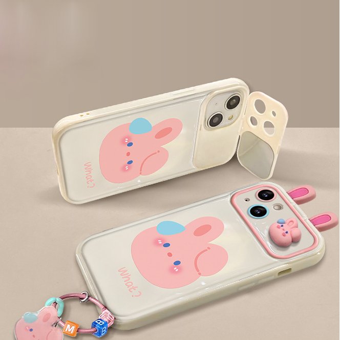 Cute Flip Mirror Cartoon Charm Case