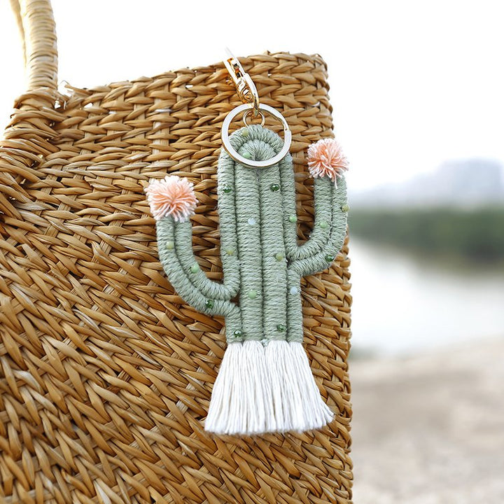 Bohemian Chic Cactus Keychain