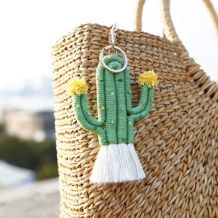 Bohemian Chic Cactus Keychain