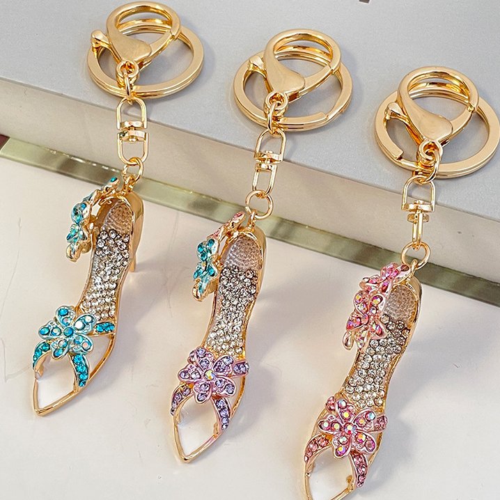 Chic Diamond High Heels Keychain