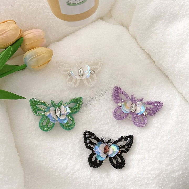 Chic Sequined Butterfly Phone Gripper