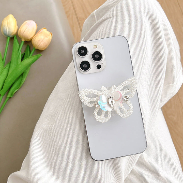 Chic Sequined Butterfly Phone Gripper