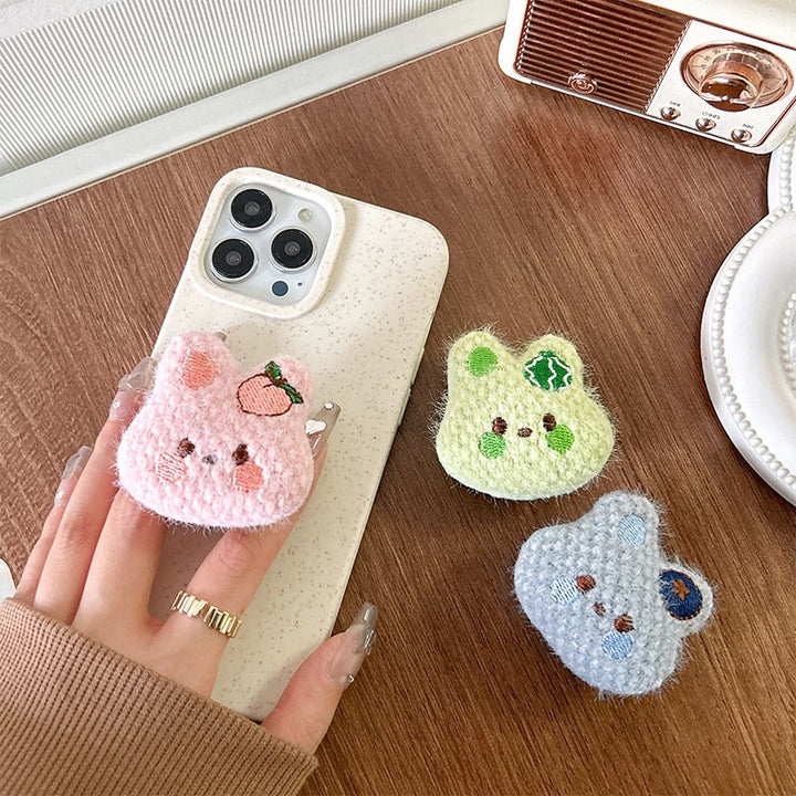 Cozy Bunny Crochet Knit Phone Gripper