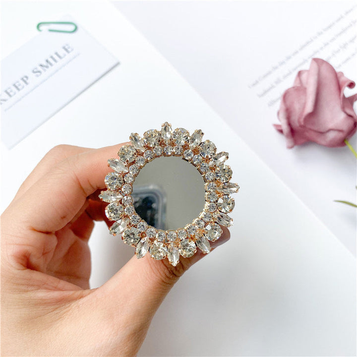 Luxury Rhinestone Mirror Phone Gripper