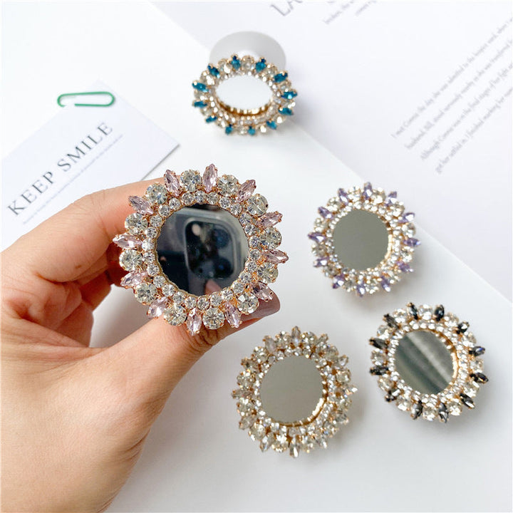 Luxury Rhinestone Mirror Phone Gripper