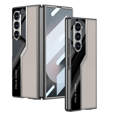 Galaxy Z Fold Series Quilted Classic Plain Leather Case