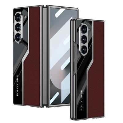 Galaxy Z Fold Series Quilted Classic Plain Leather Case