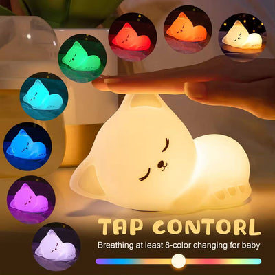 Cozy Baby Cat LED Night Lamp