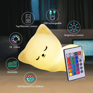 Cozy Baby Cat LED Night Lamp