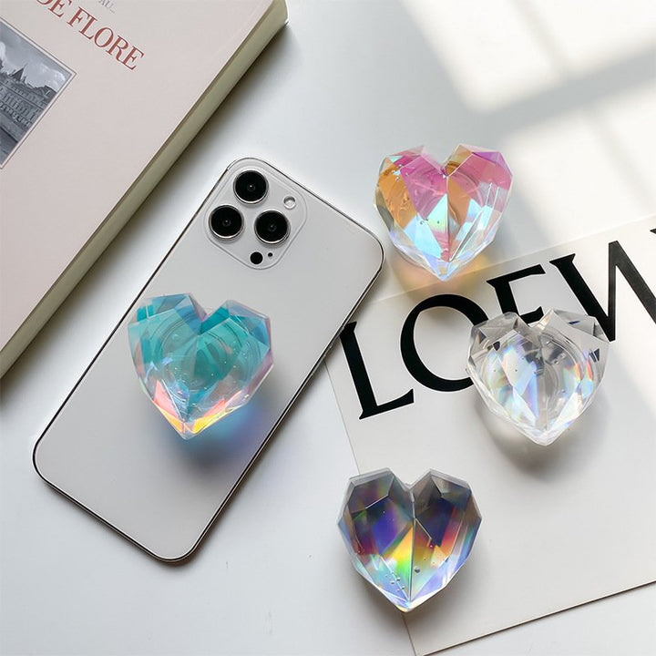 Shimmering Diamond Heart Phone Gripper