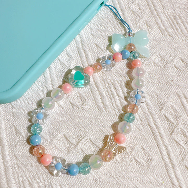 Delightful Bowknot Pearls Phone Charm