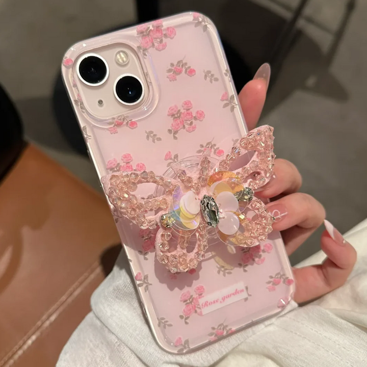 Blooming Diamond Butterfly Gripper Case